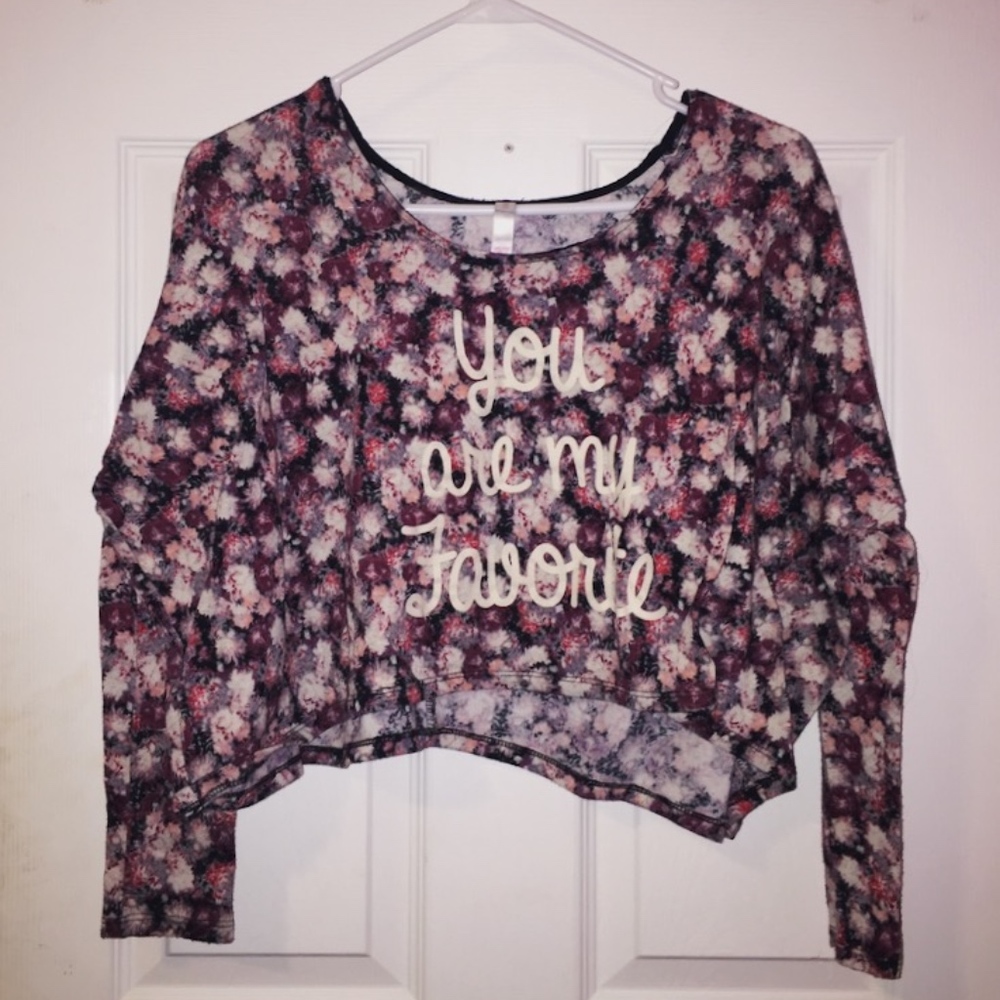 Floral Long Sleeve Crop Top